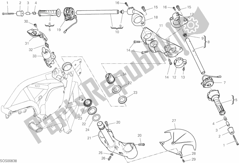 Todas las partes para Manillar Y Controles de Ducati Supersport S Thailand 950 2018
